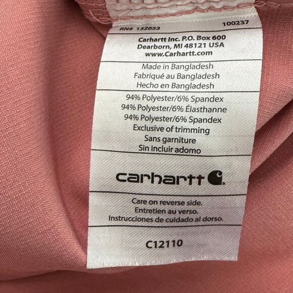Carhartt Force Cross-Flex Women's V-Neck Top #C12110 Size Small Mauve - Picture 9 of 9